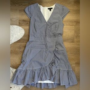 JCrew gingham faux wrap dress, size 4